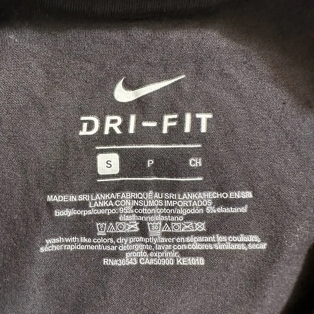 Nike Mens Dri Fit Short Sleeve Crew Neck T-Shirt Black Size Small Activewear New